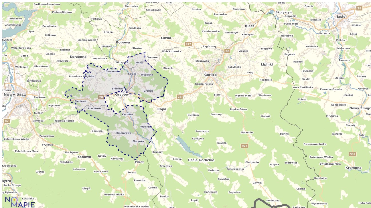 Mapa uzbrojenia terenu Grybowa